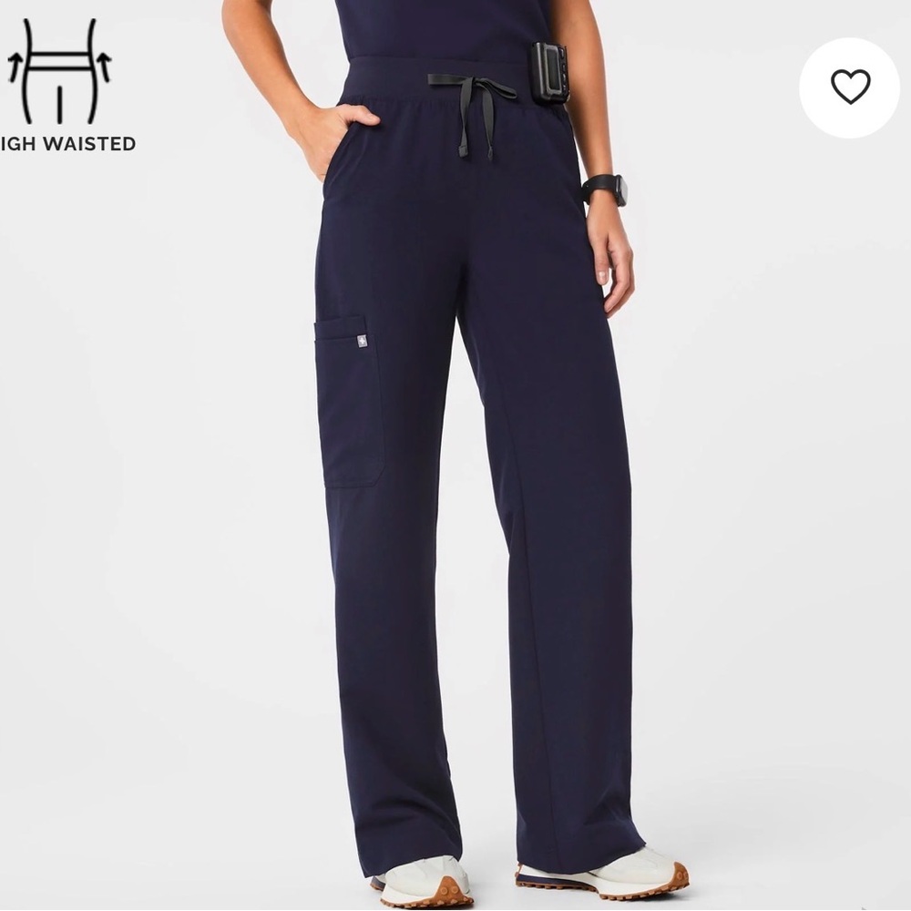 Figs High-Waisted Navy Isabel Wide Leg Pants NWT Size Medium-Regular